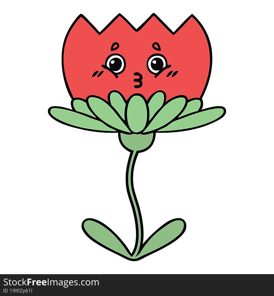 cute cartoon of a flower. cute cartoon of a flower