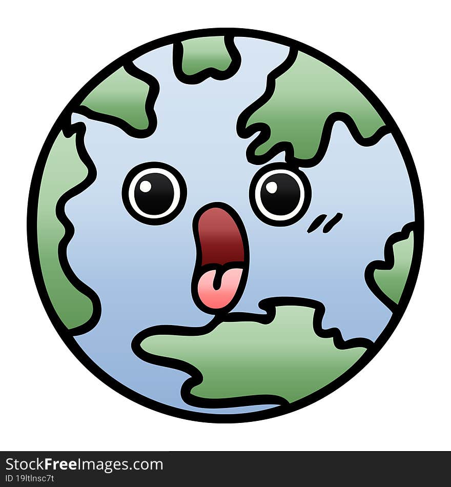 gradient shaded cartoon planet earth