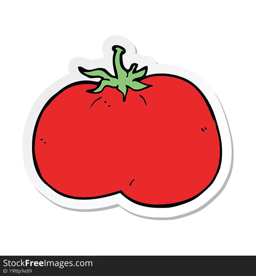 sticker of a cartoon tomato