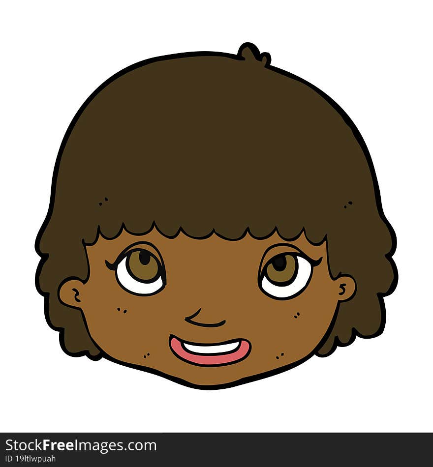 cartoon happy female face