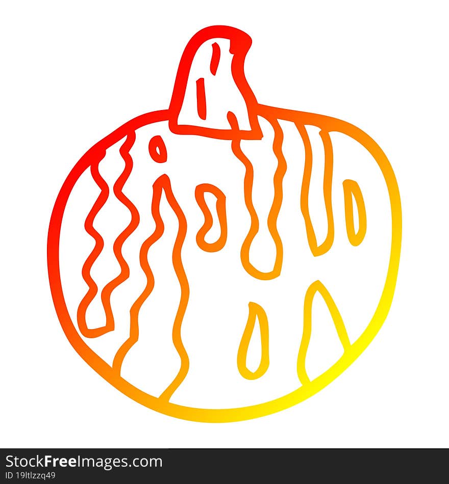 Warm Gradient Line Drawing Cartoon Melon