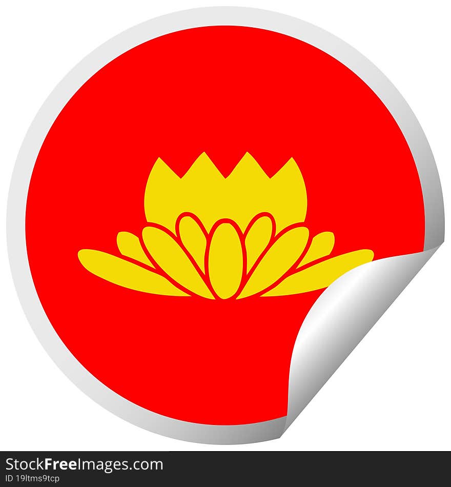 circular peeling sticker cartoon flower