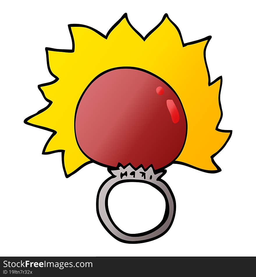 Cartoon Doodle Fire Ball Ring