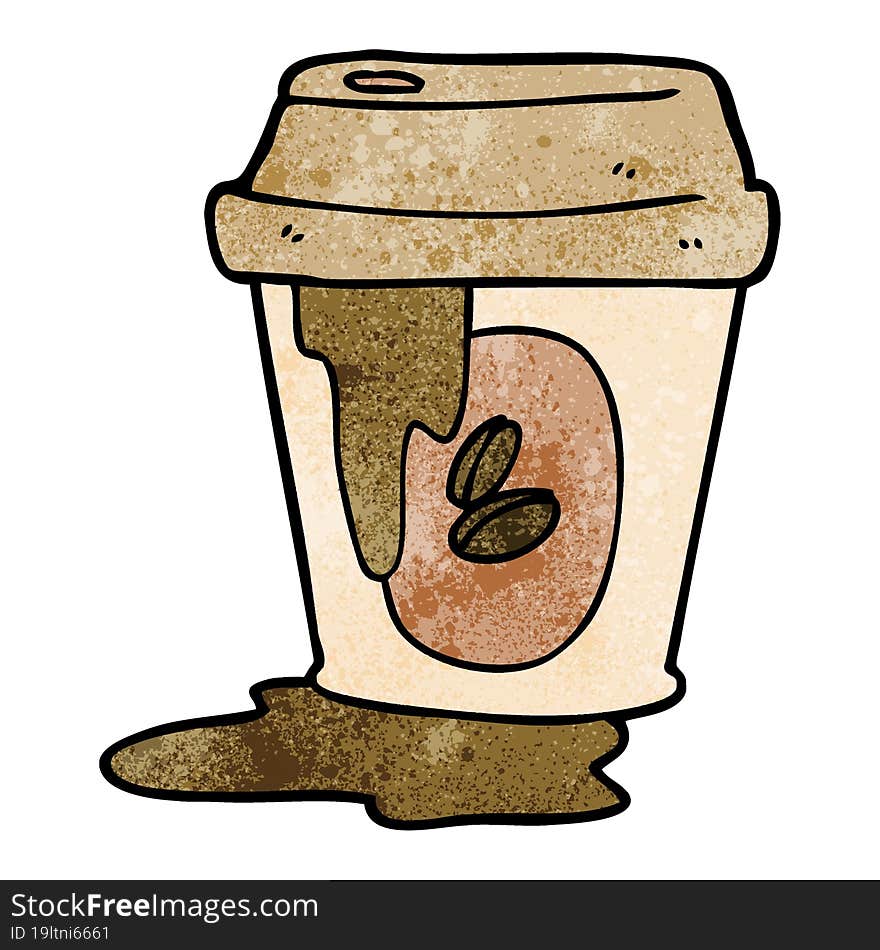 messy coffee cup cartoon. messy coffee cup cartoon