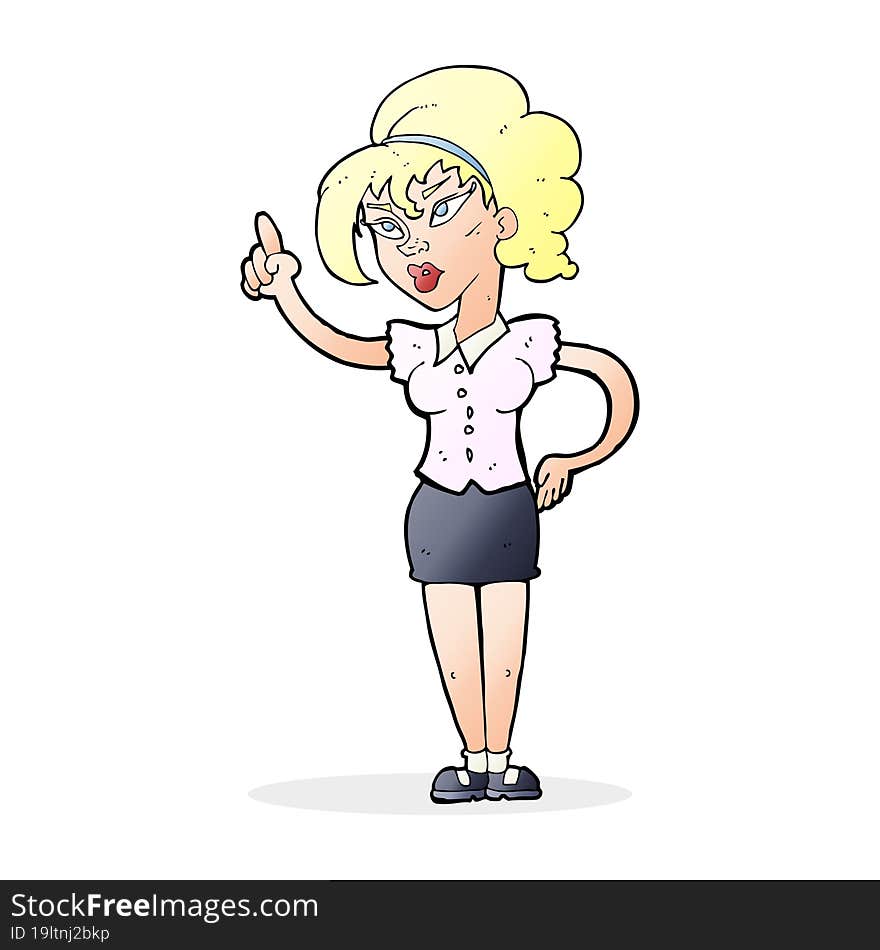 Cartoon Woman With Idea