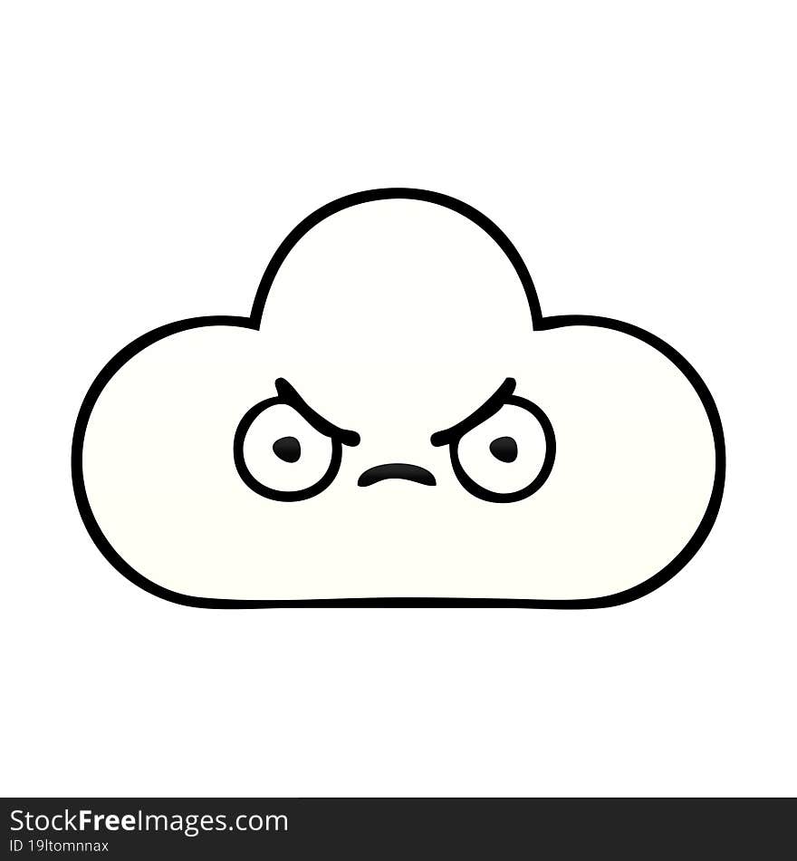 gradient shaded cartoon white cloud