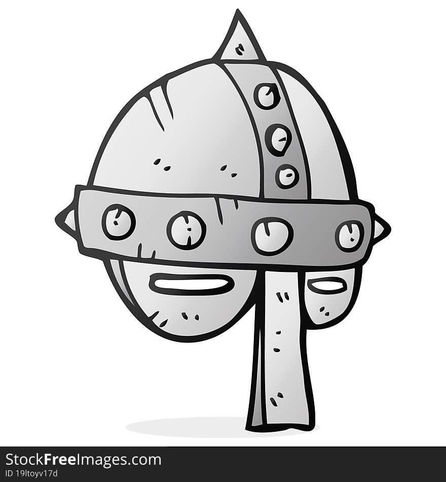 freehand drawn cartoon medieval helmet