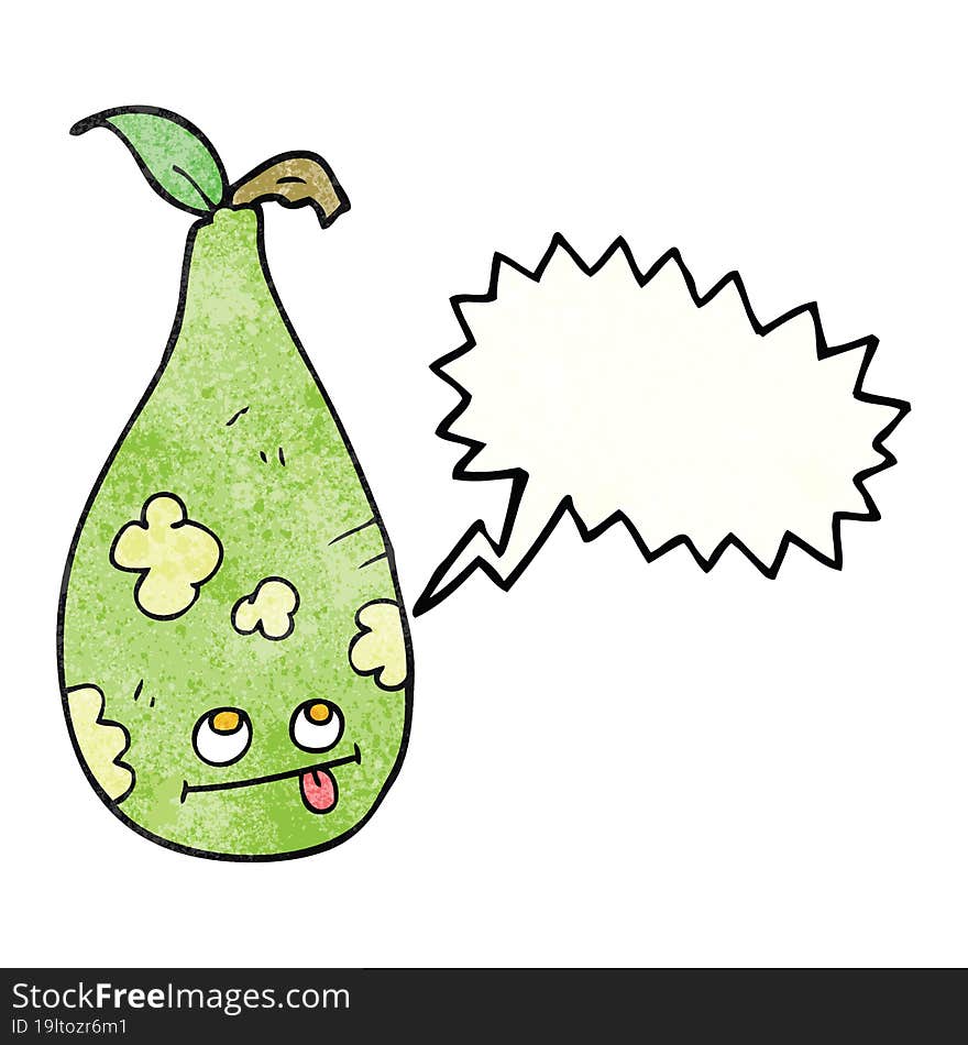 speech bubble textured cartoon pear