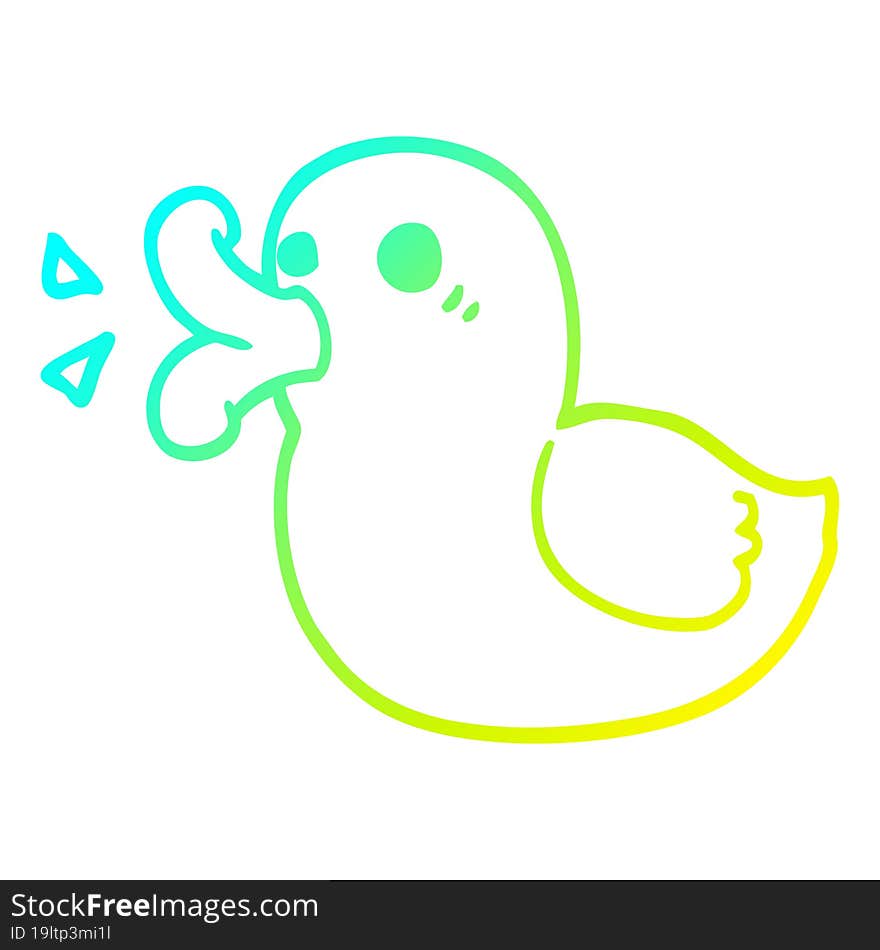 cold gradient line drawing cartoon rubber duck