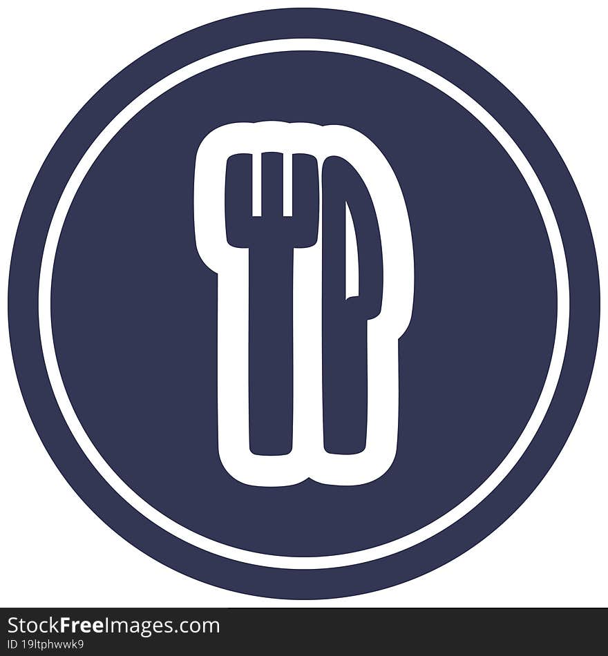 Knife And Fork Circular Icon