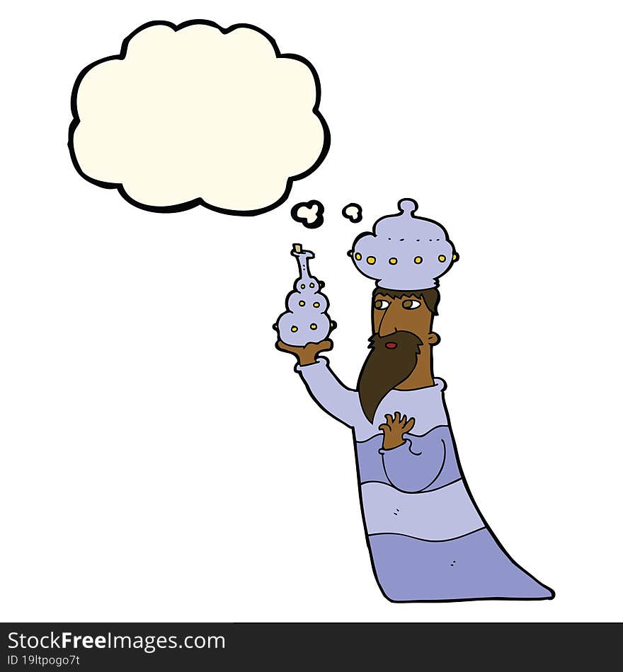 one of the three wise men with thought bubble