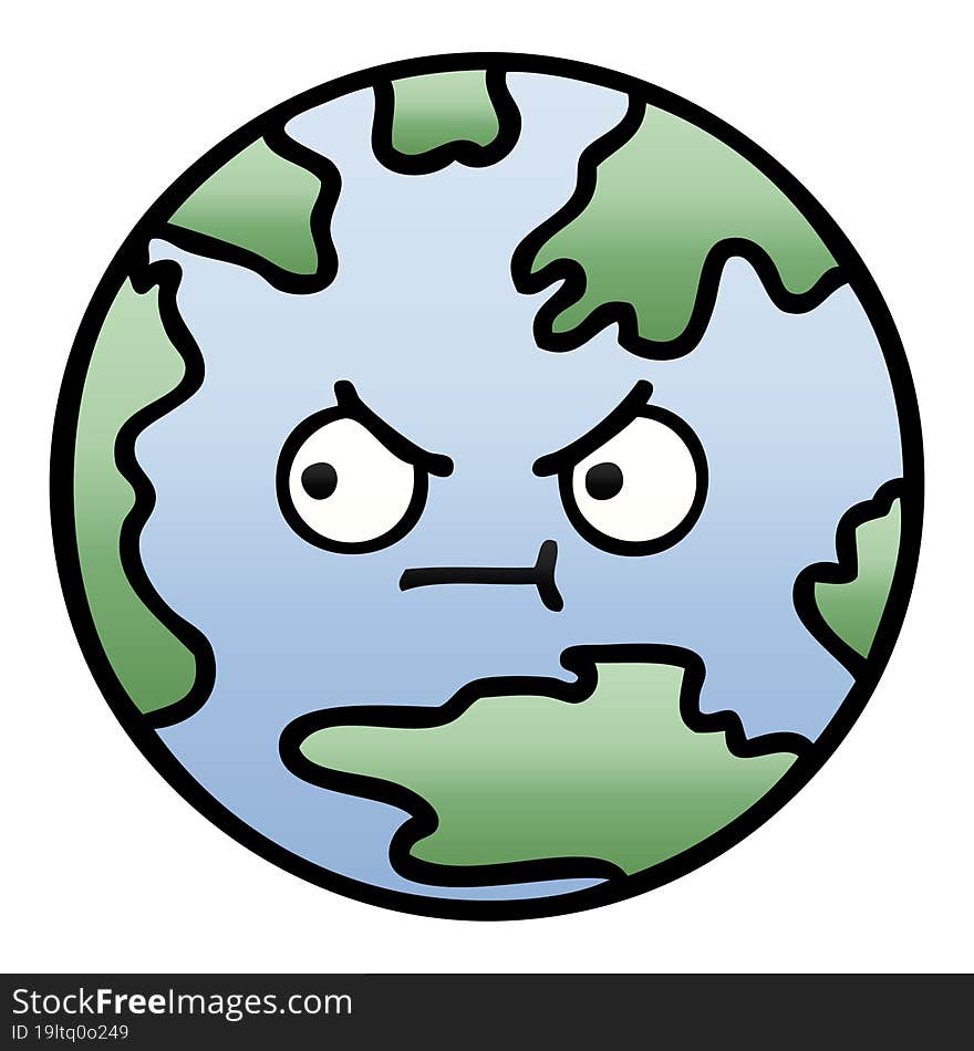 gradient shaded cartoon planet earth