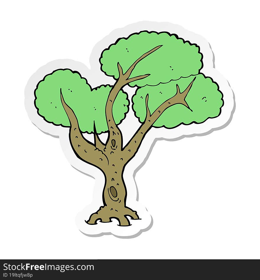 sticker of a cartoon tree