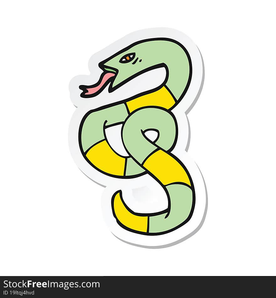 sticker of a cartoon snake