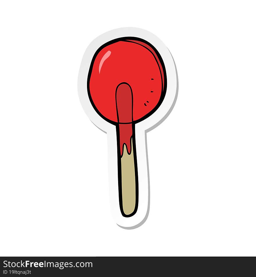 sticker of a cartoon candy lolipop