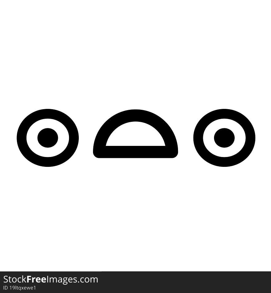 unhappy staring face icon