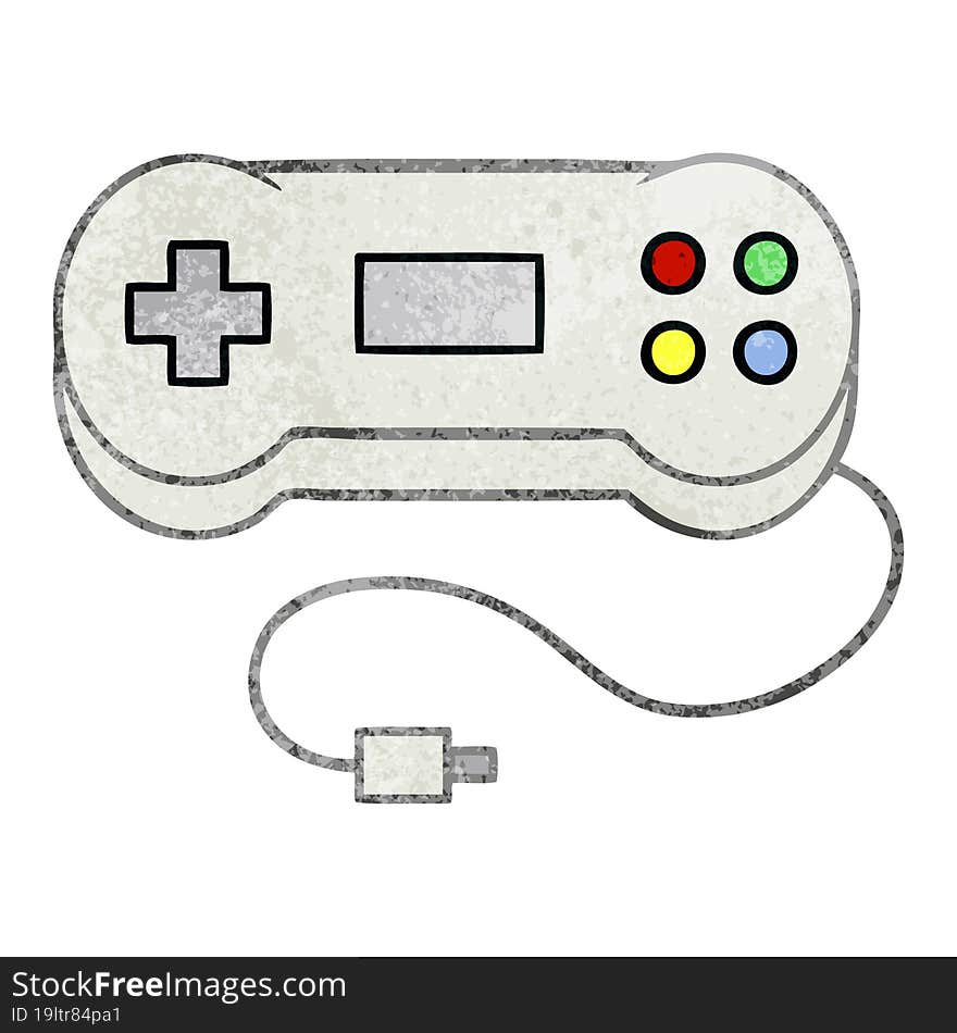 Retro Grunge Texture Cartoon Game Controller