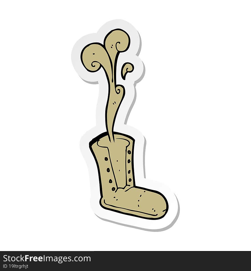 sticker of a cartoon old boot