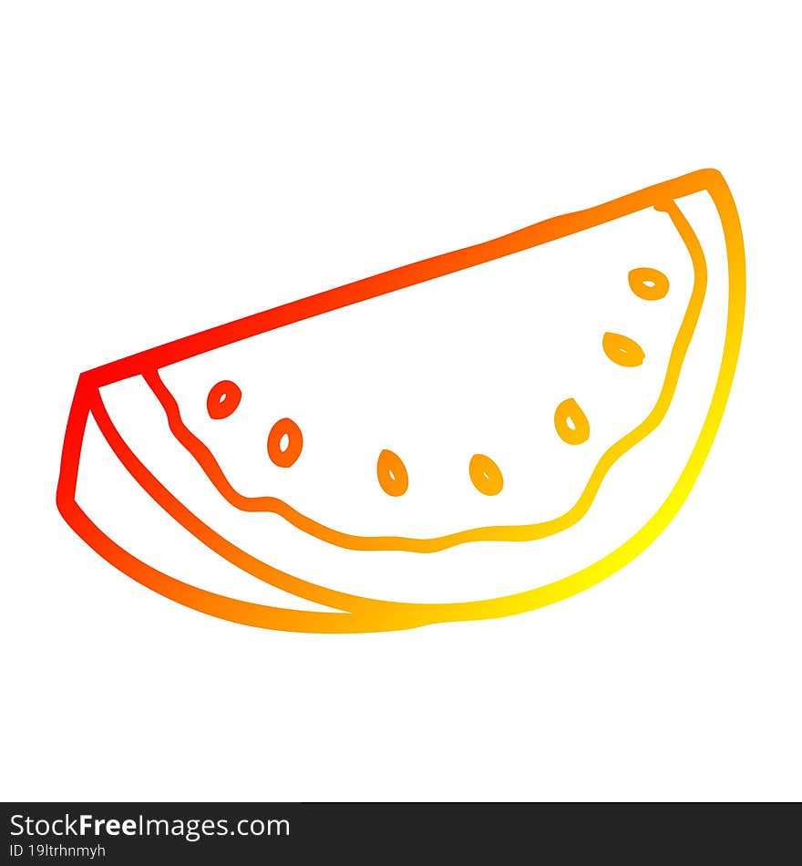 warm gradient line drawing cartoon watermelon