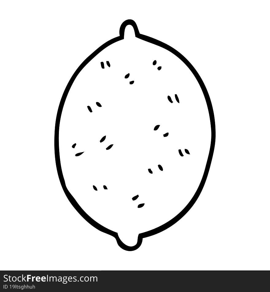 line drawing cartoon lemon fruit