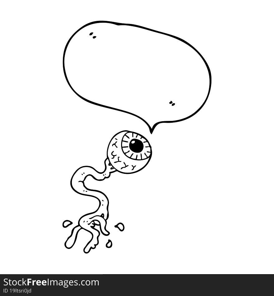 speech bubble cartoon gross eyeball