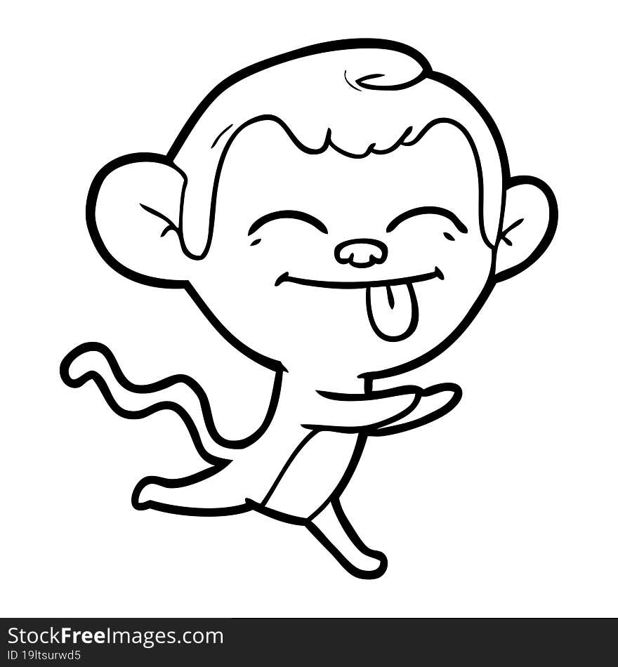 funny cartoon monkey running. funny cartoon monkey running