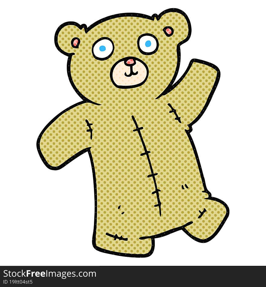 freehand drawn cartoon teddy bear