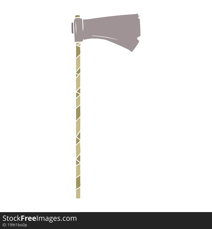 flat color style cartoon medieval war axe