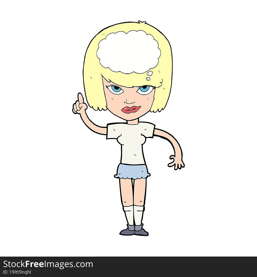 cartoon woman with idea