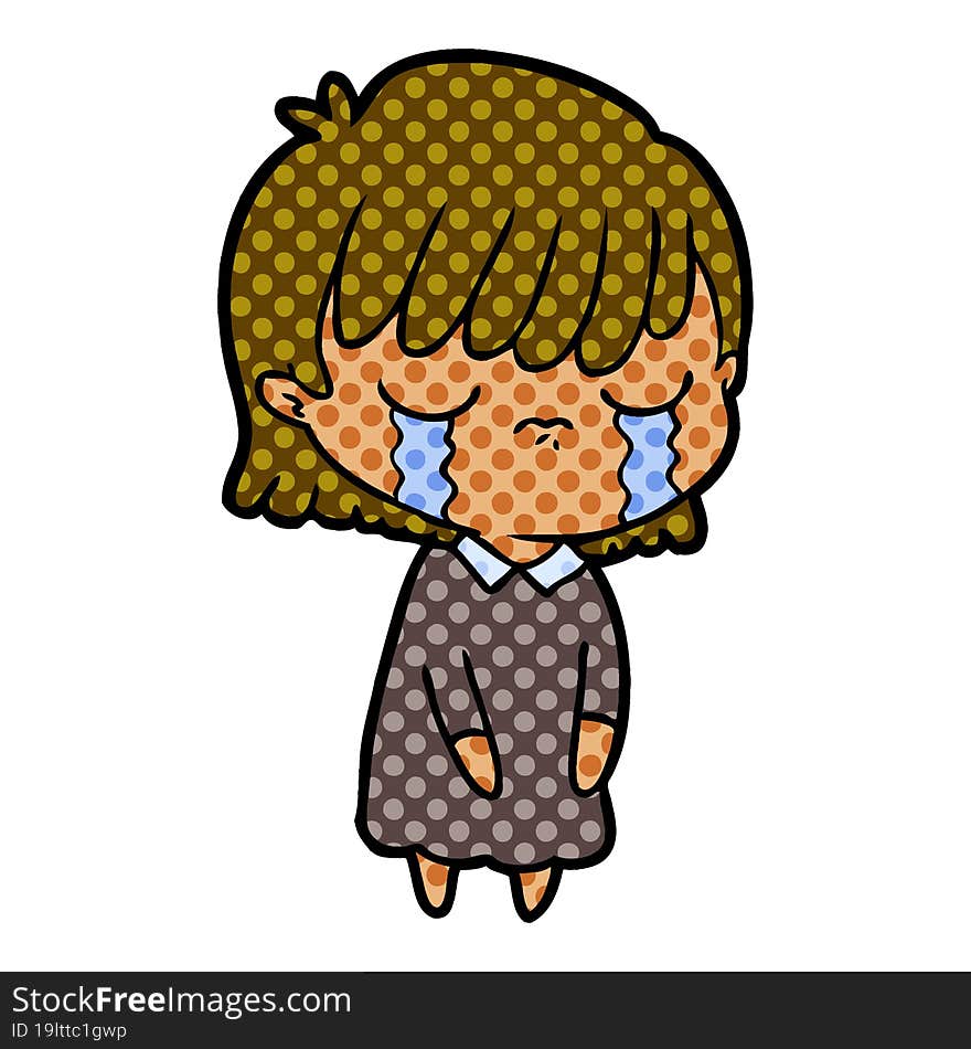 cartoon woman crying. cartoon woman crying