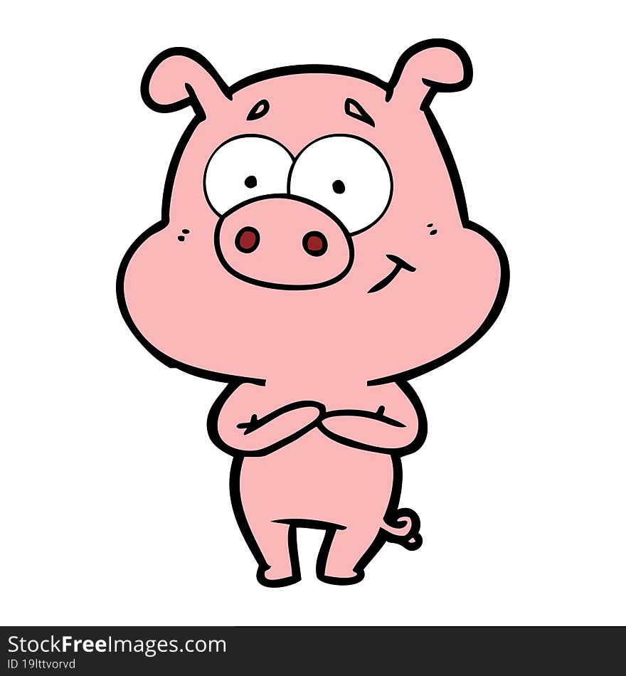 happy cartoon pig. happy cartoon pig