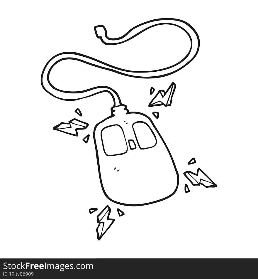 black and white cartoon computer mouse