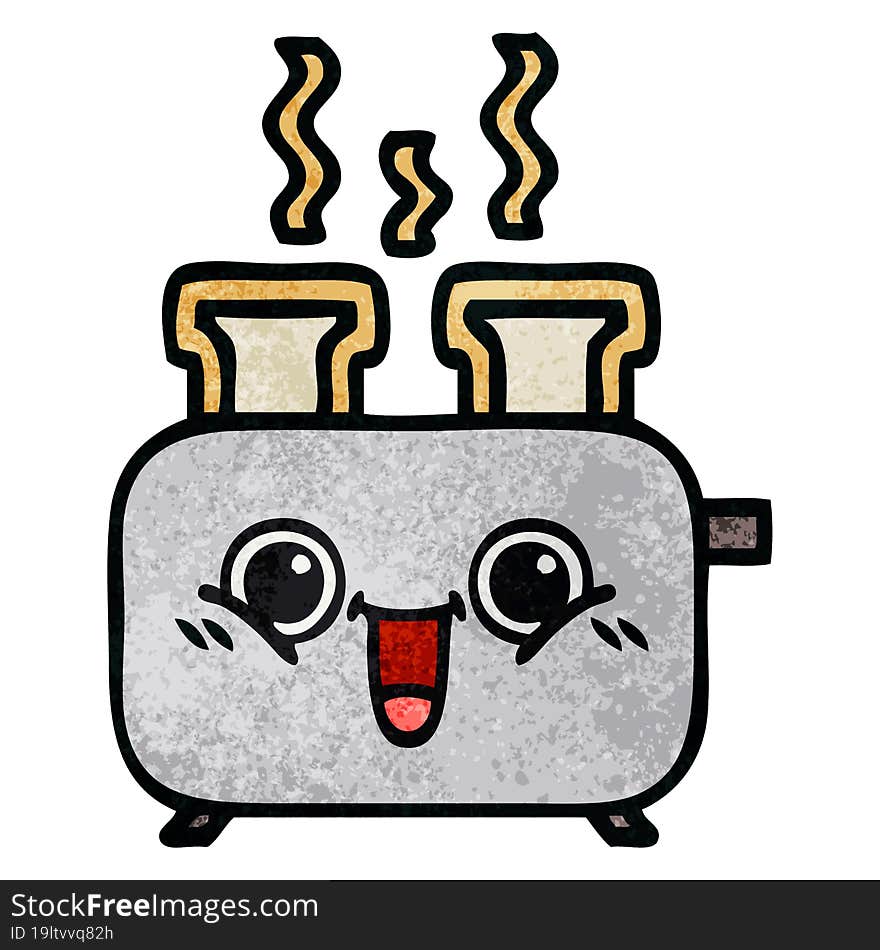 retro grunge texture cartoon of a of a toaster