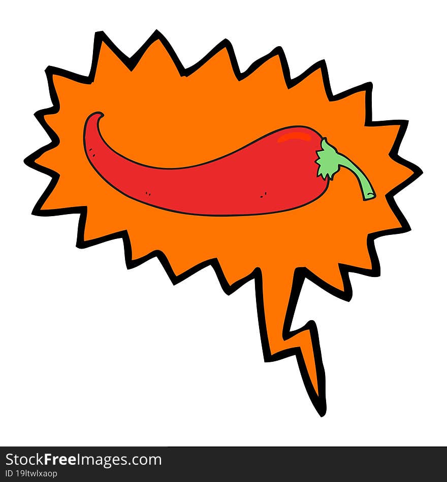 speech bubble cartoon chilli pepper