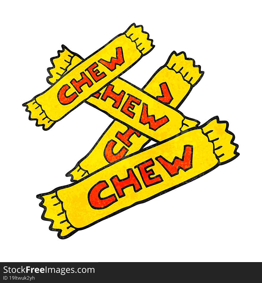 textured cartoon chew candy