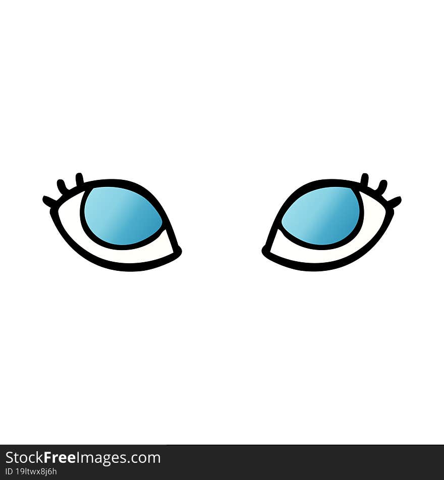 Cartoon Doodle Blue Eyes