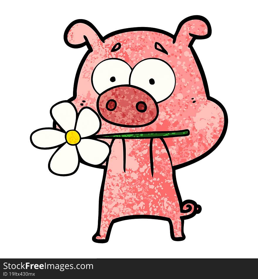 happy cartoon pig. happy cartoon pig