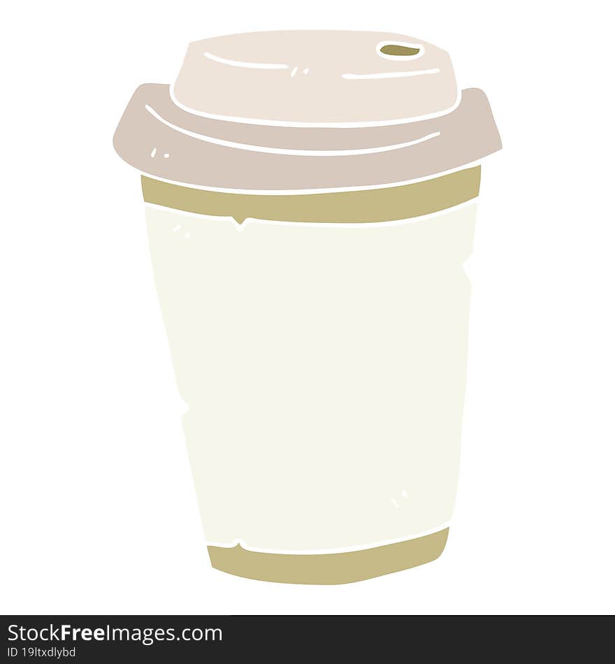 flat color illustration of take out coffee. flat color illustration of take out coffee