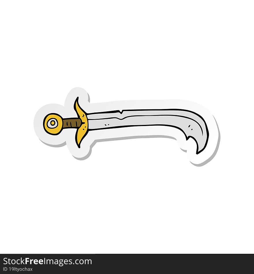 sticker of a cartoon sword