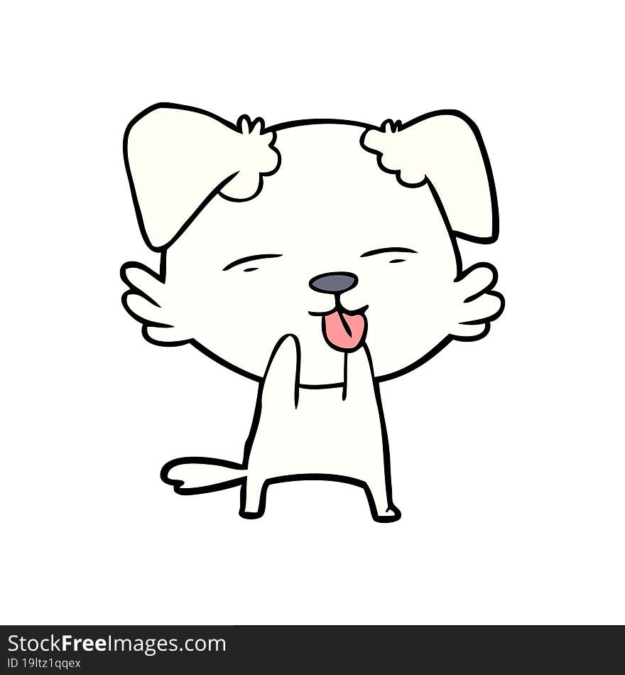 cartoon dog sticking out tongue. cartoon dog sticking out tongue