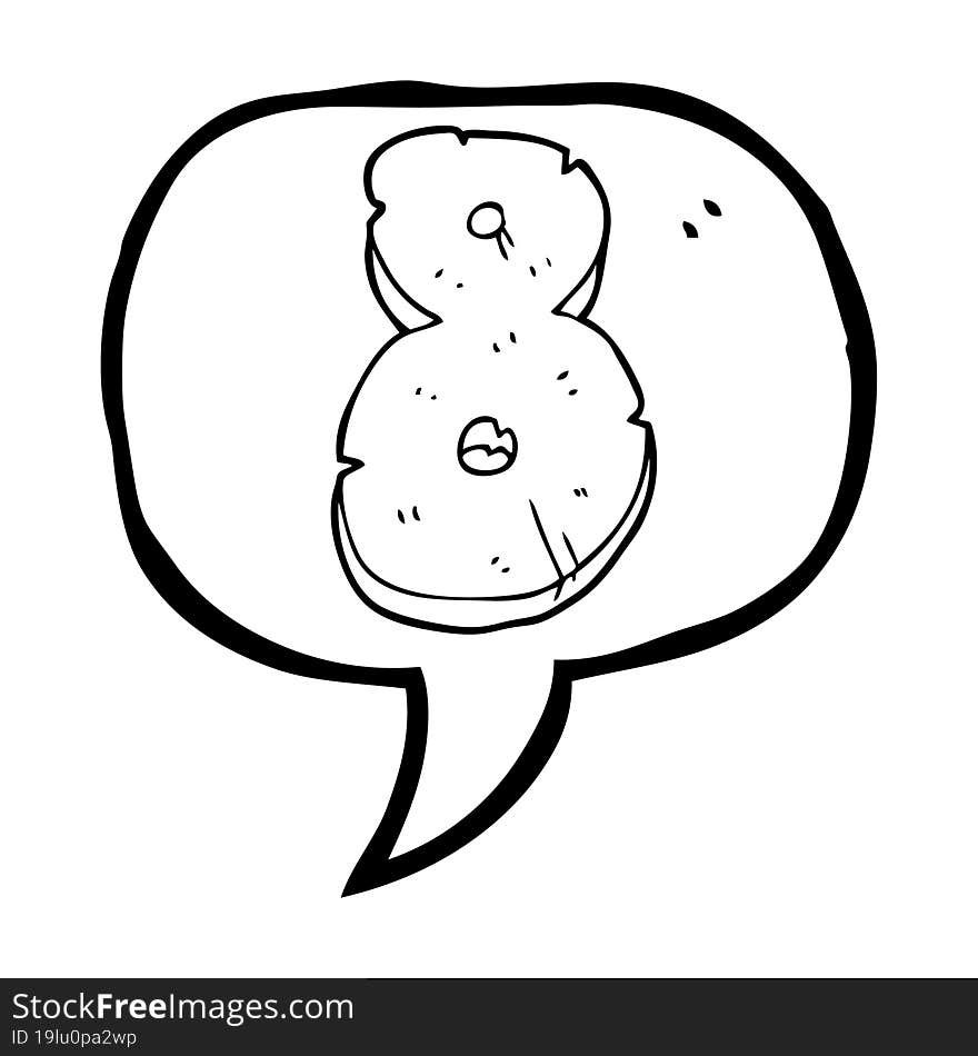 freehand drawn speech bubble cartoon stone number eight