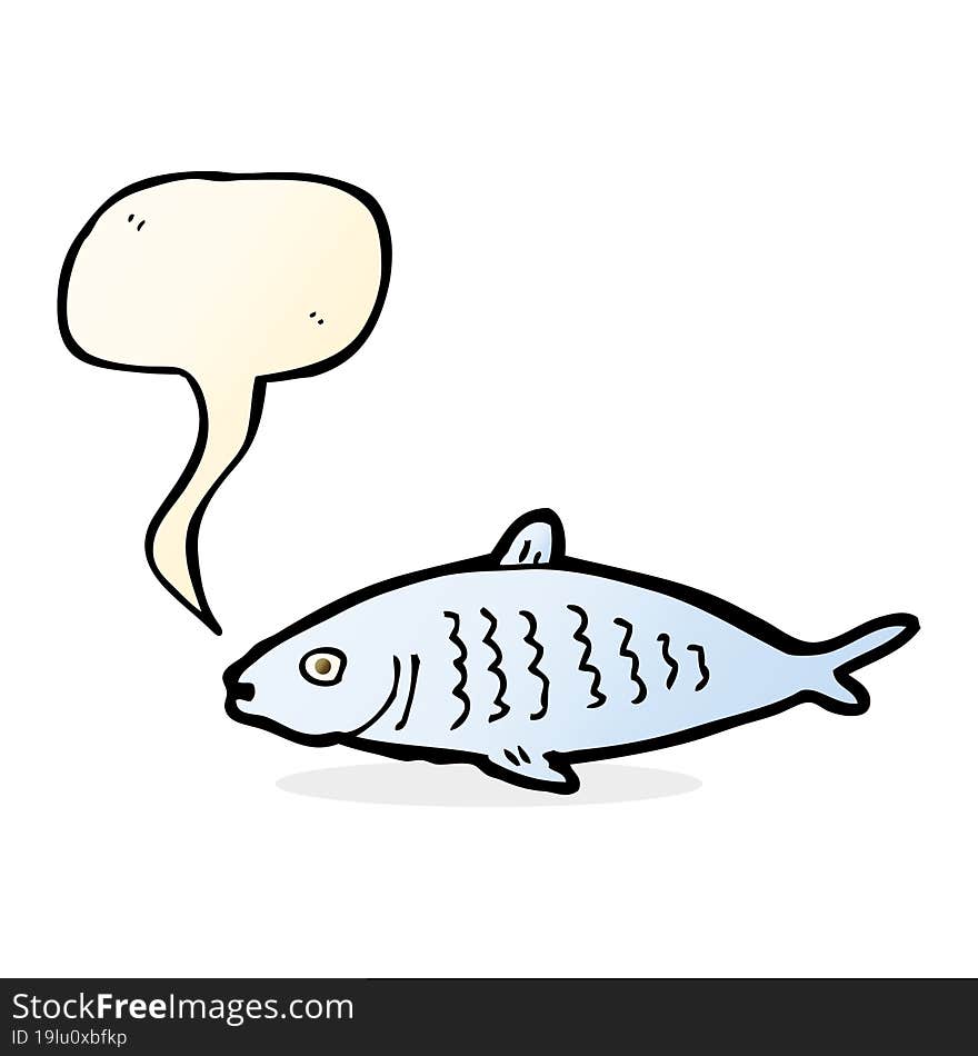 cartoon fish with speech bubble