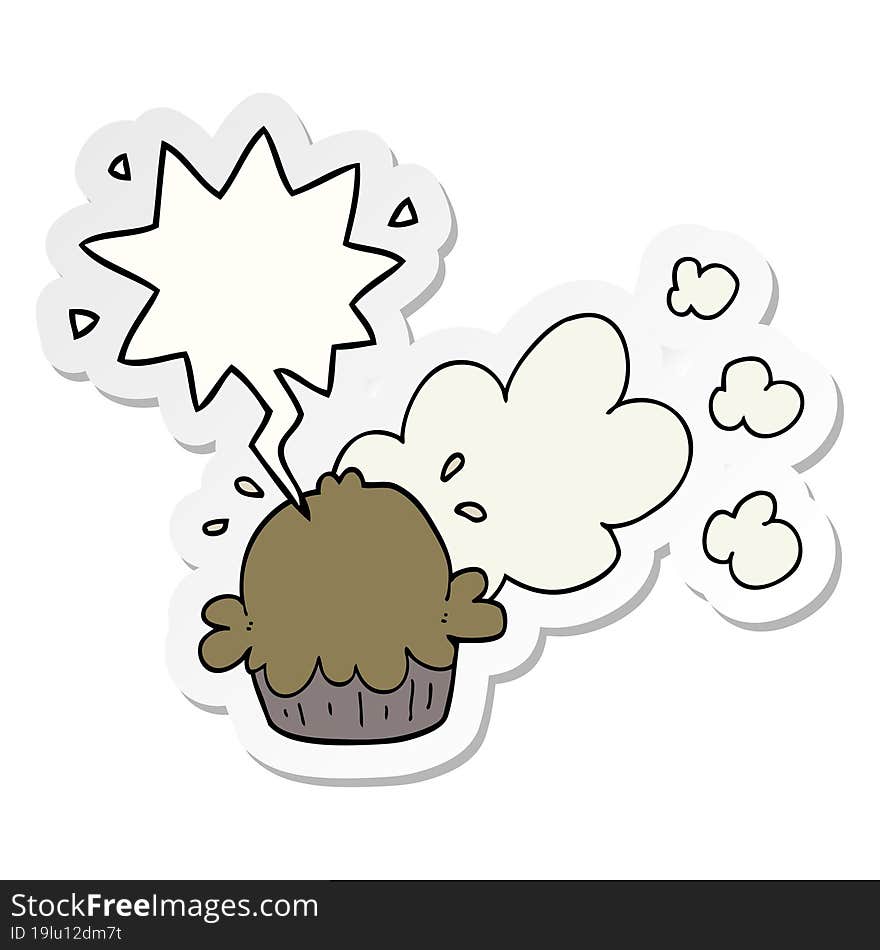 Cute Cartoon Pie And Speech Bubble Sticker