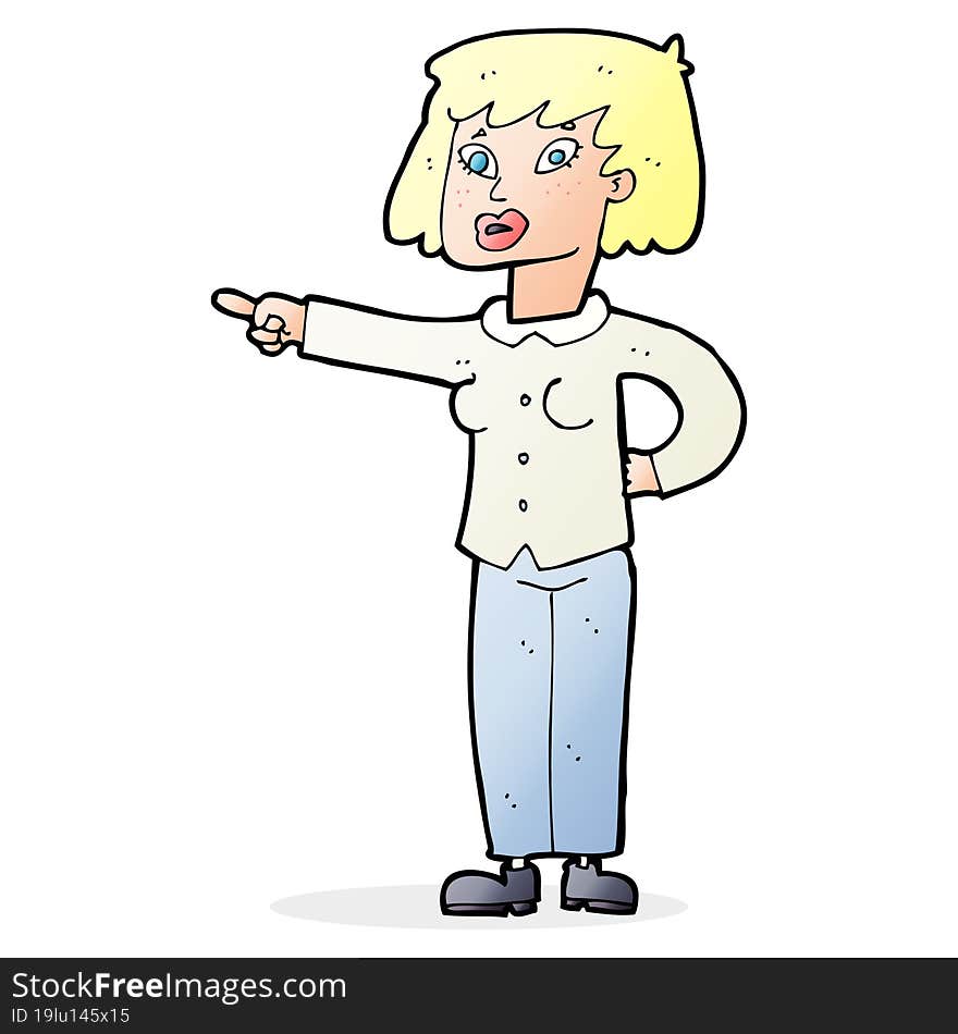 cartoon woman pointing