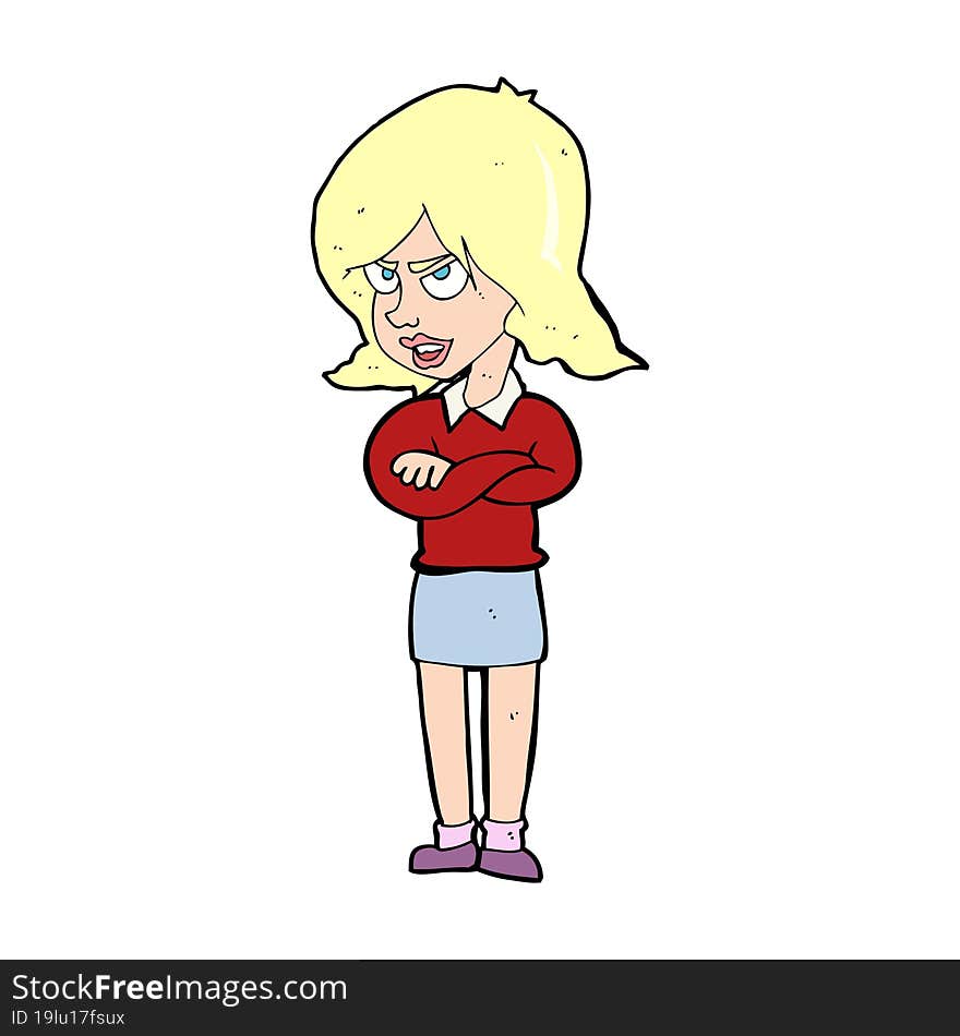 cartoon angry woman