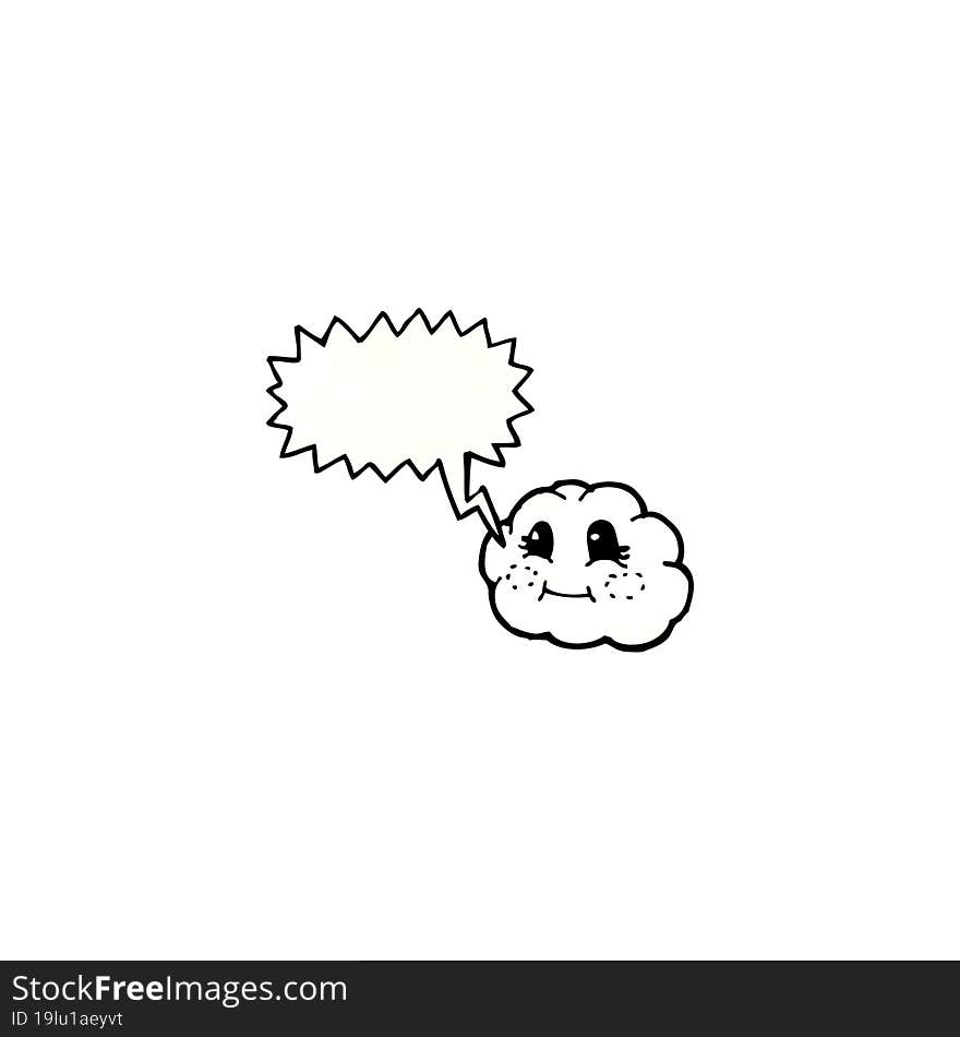 cloud with speech bubble cartoon