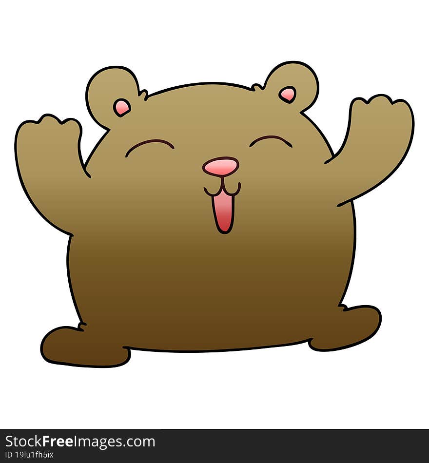 quirky gradient shaded cartoon funny bear