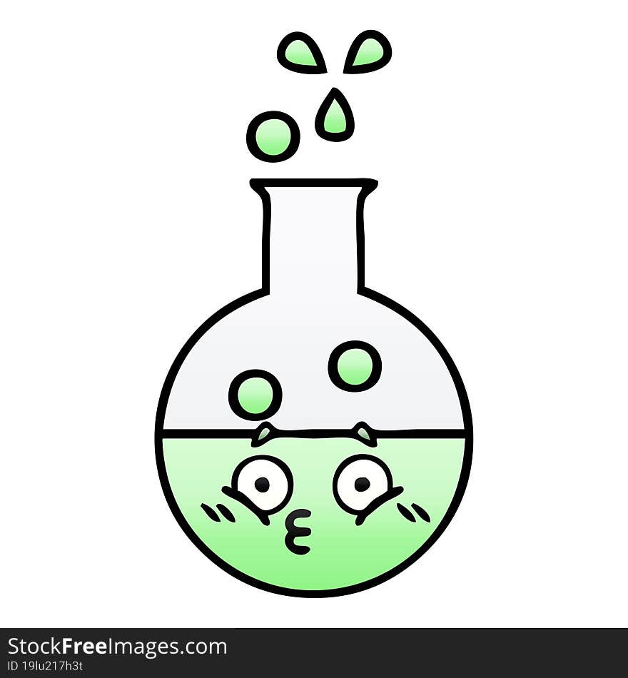 Gradient Shaded Cartoon Test Tube