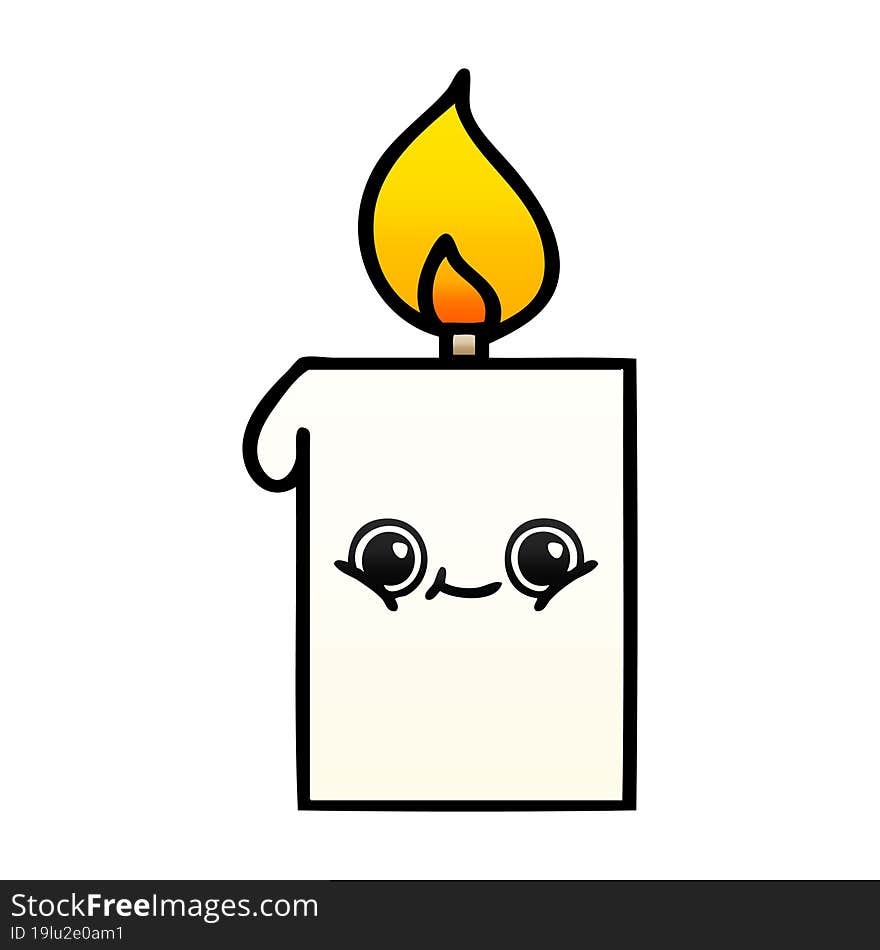 gradient shaded cartoon lit candle