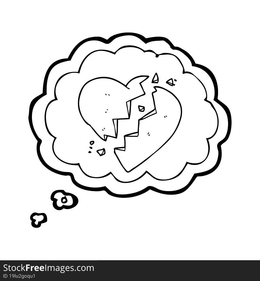 thought bubble cartoon broken heart